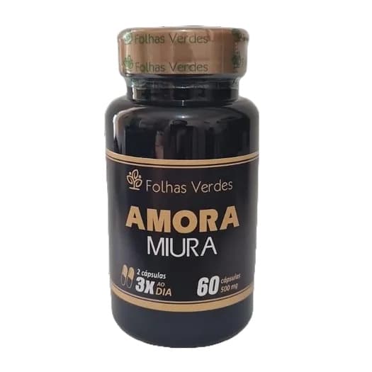 Amora Miura 500mg PREMIUM 60 Cápsulas - Folhas Verdes