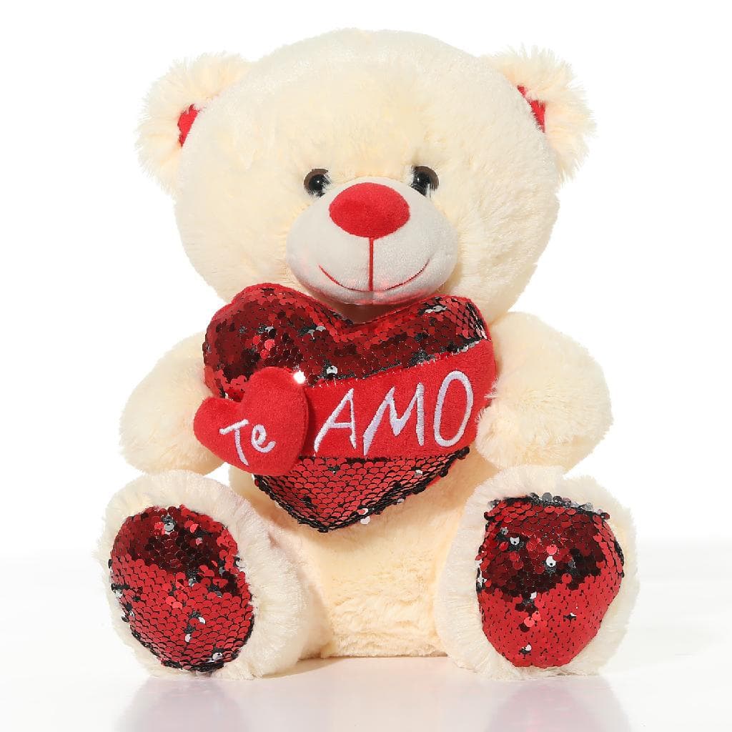 Ursinho de Pelúcia Com Coração Te Amo, Brinquedo Boneco Urso 32 Cm Namorados