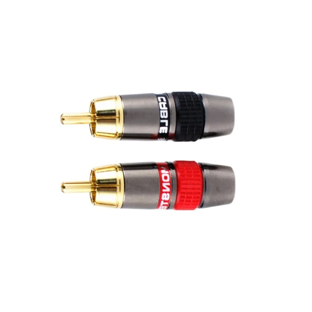2 Conectores Rca Profissional Plug - Monster Cable - Cobre Banhado a Ouro P/ Cabo 8mm