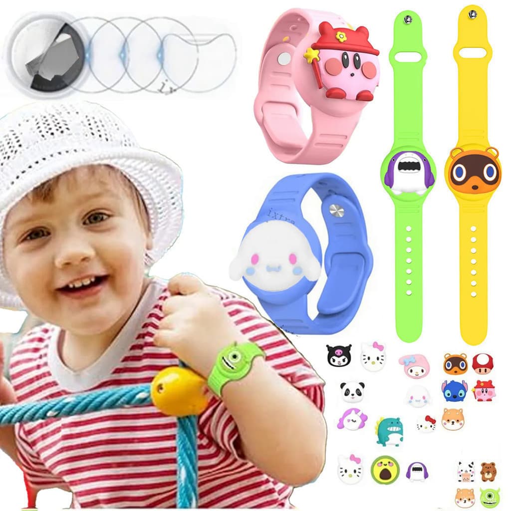 Pulseira AirTag Para Crianças , Diy Air tag Bonita Escondida , Capa De Silicone Macia Anti-Perda Toddler Watch Band Criança