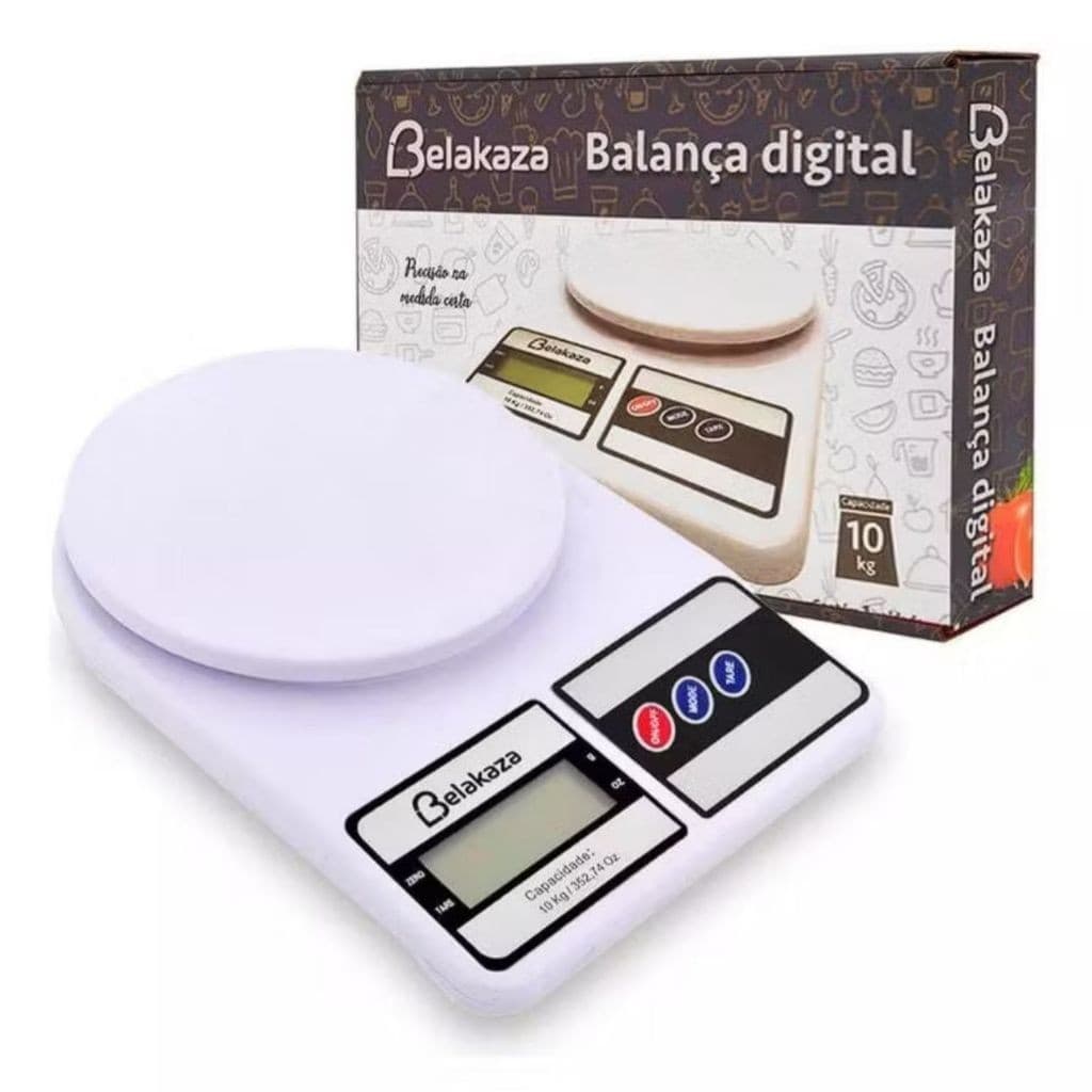 Balança Digital de Cozinha Belakaza 1g a 10kg Alta Precisão Para Cozinha e Culinária