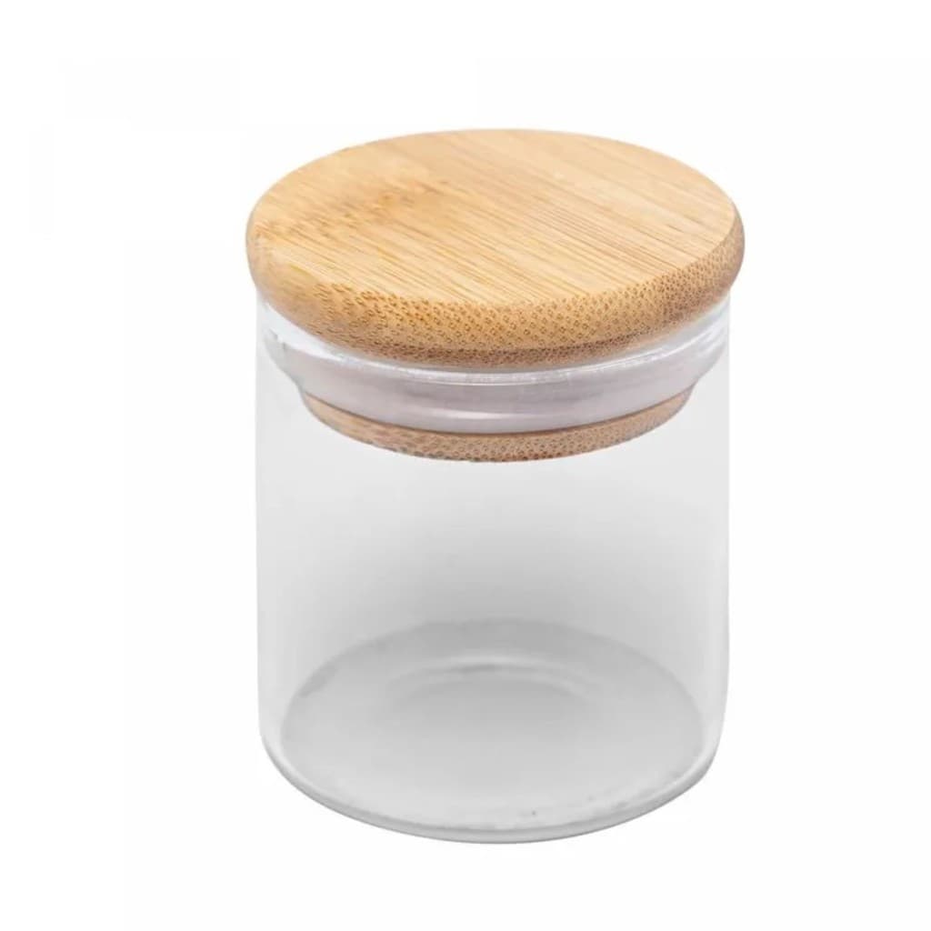 Porta Mantimento de Vidro com Tampa de Bambu 60ml - Wolff