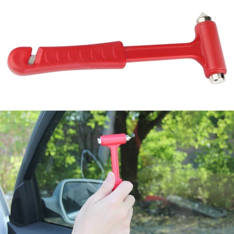 Quebrador de Vidros e Cortador de Cinto Item de Segurança Automotiva Martelo Karbox 16cm