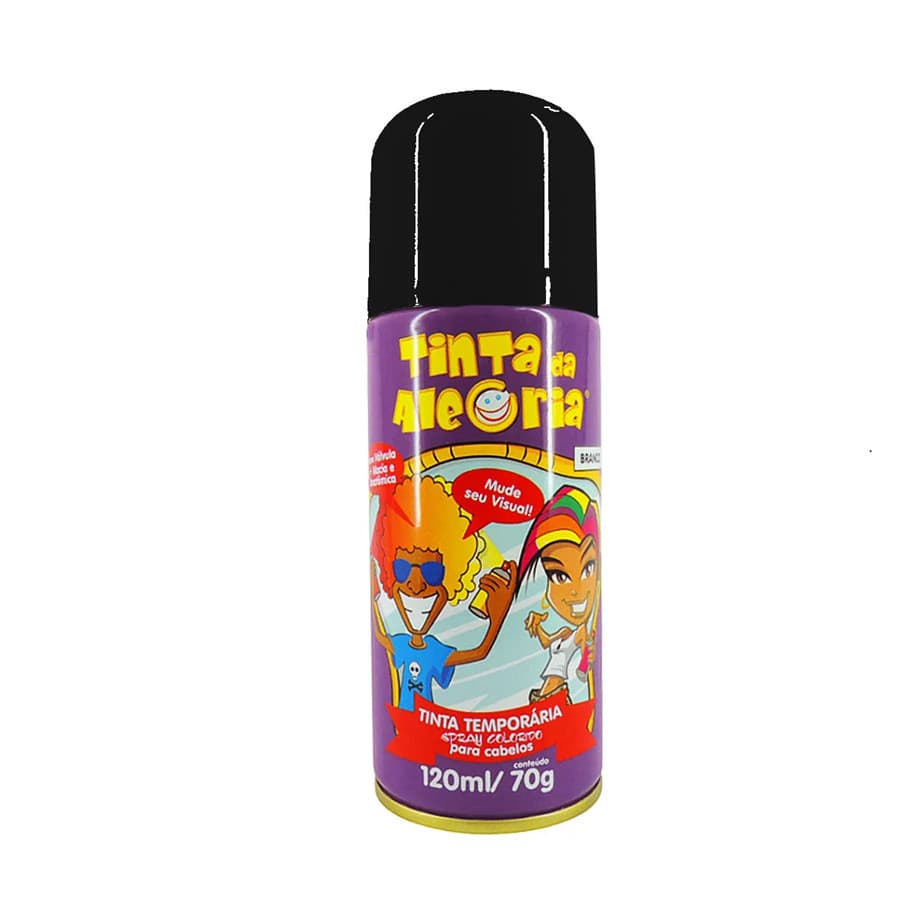 Tinta Spray Para cabelo, PRETO, DALEGRIA
