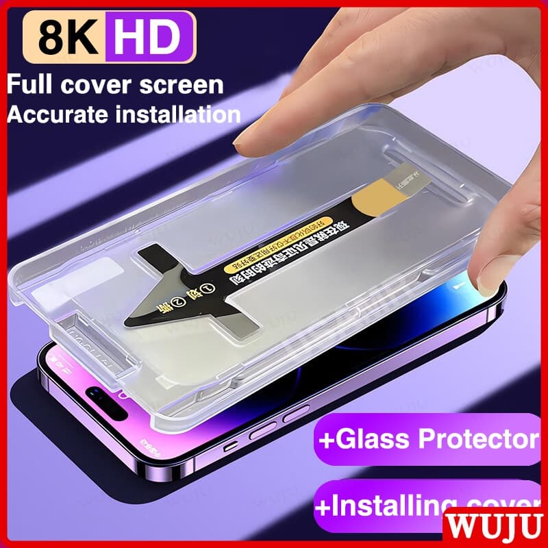 WUJU Instalação automática high-end pelicula película privacidade Para iPhone 17 11 12 13 14 15 16 Pro Max Plus X XR Air