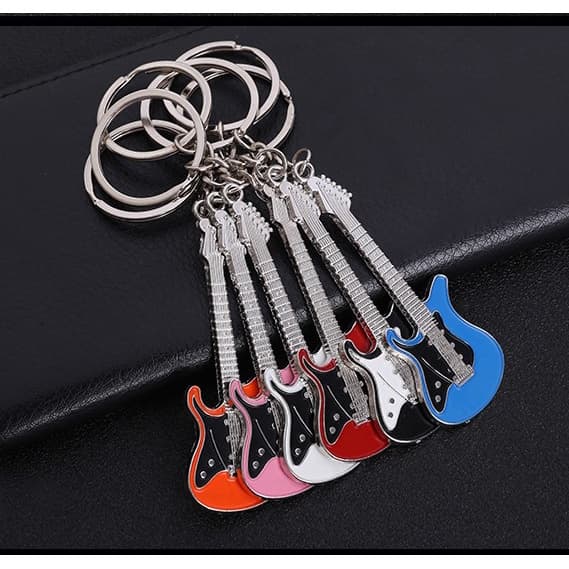 Chaveiro Guitarra Clássica Metálico Amante de Rock Música Presente Músico Mini Metal Clássico
