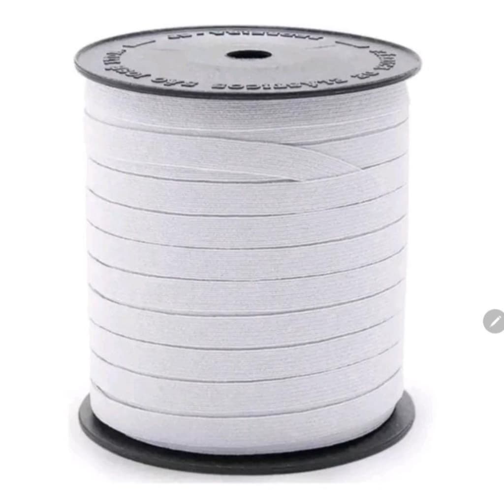 Elástico Chato 10mm Branco para Costura e confecção (100m)