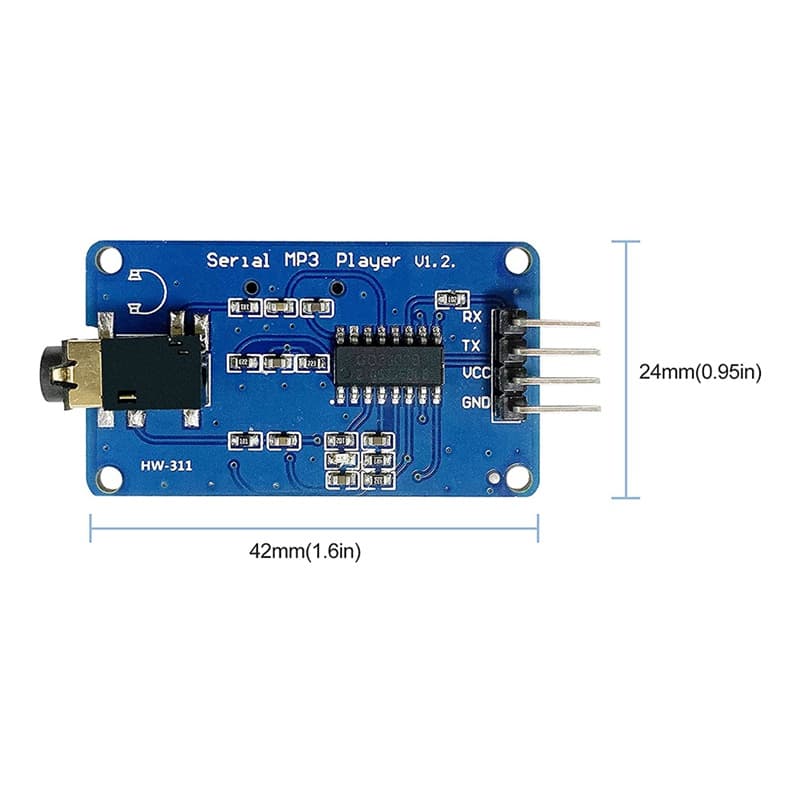 YX5300 UART Controle Serial MP3 Music Player Módulo Suporte MP3/WAV Micro-SD SDHC Card/AVR/ARM/PIC (3 Pcs)