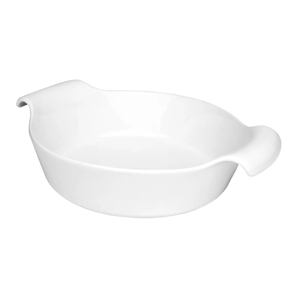 Travessa Fall Refratária Redonda Com Alça 32x8cm 2,1 Litros Porcelana Branca Oxford Assadeira