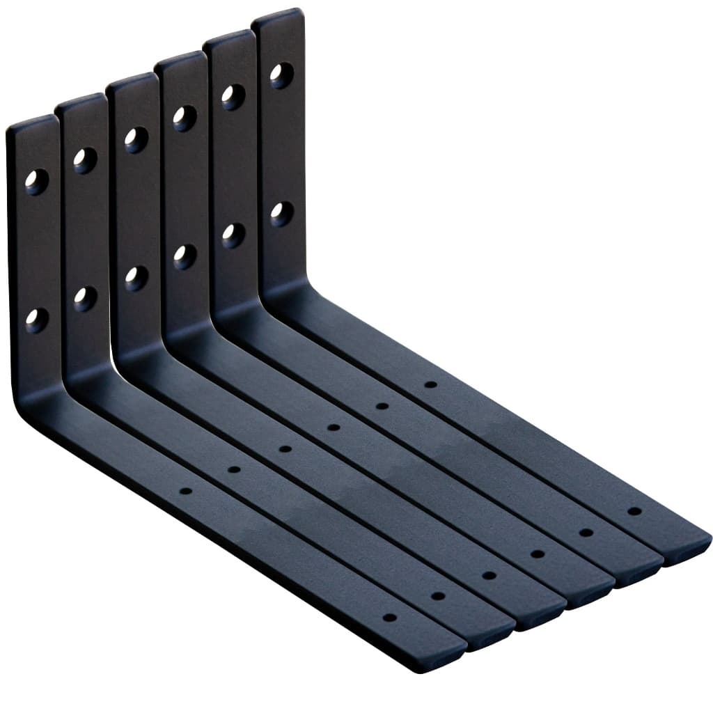 6Mão Francesa Invertida Suporte Cantoneira 10cm15cm20cm25cm30cm Prateleira Ferro Reforçado Base Reta