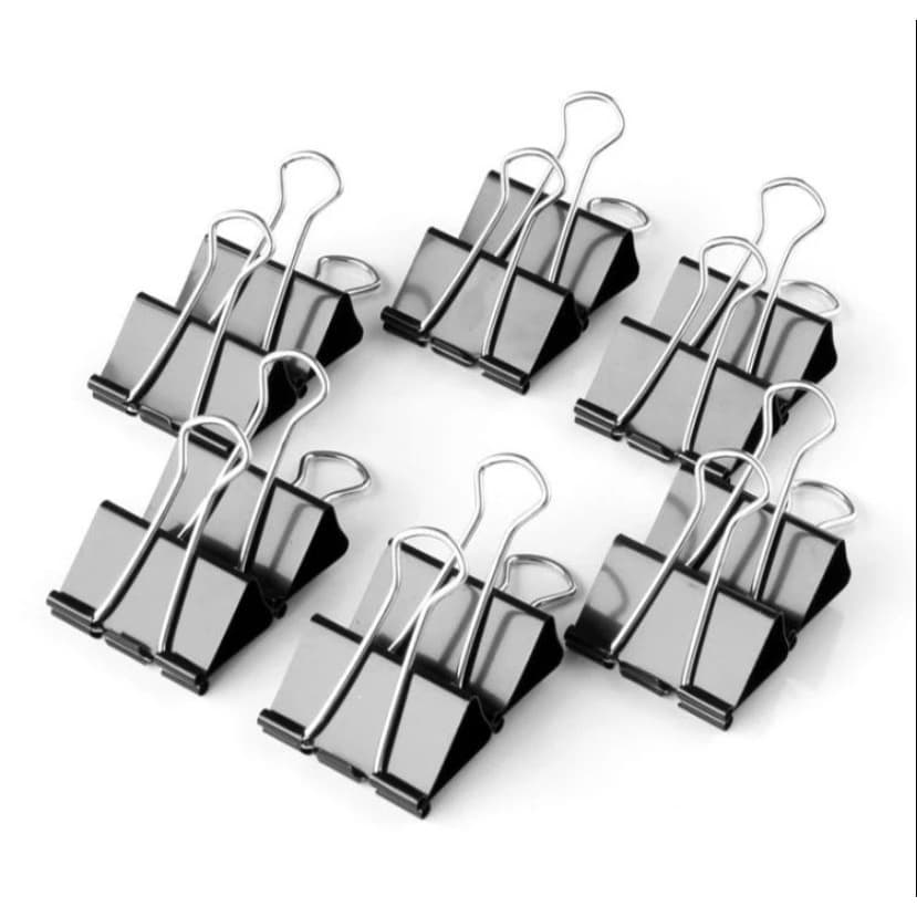 Kit Com 24 Unidades Prendedor Clips  De Papel Metal 25mm - Kaz