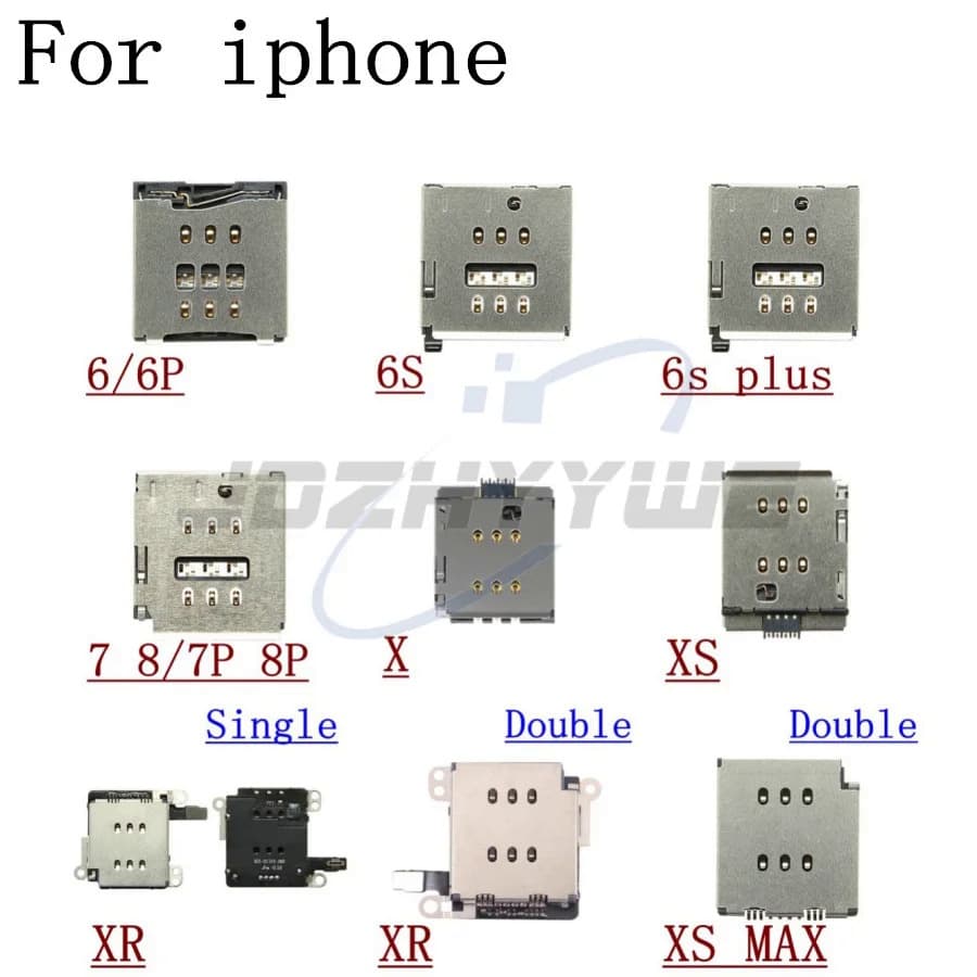 Para iPhone X XS MAX XR 6 6S 7 8 Plus Único Duplo SiM Cartão Titular Bandeja Leitor Soquete Cabo Flex Peças de Reposição