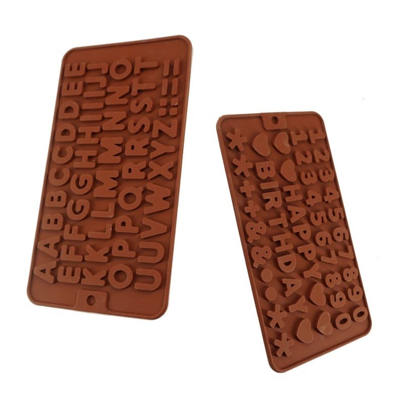 Molde de Silicone Confeitaria Letras E Numeros Forma de Silicone Para Chocolate