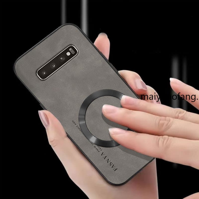 Invólucro SAMSUNG S10 PLUS 4G Capa De Telefone Protetora De Anel De Sucção Magnética Antivibração Com Bordas Macias E Tr