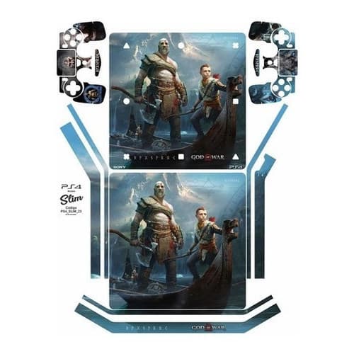 Kit Adesivo Ps4 Playstation 4 Colante Slim God Of War