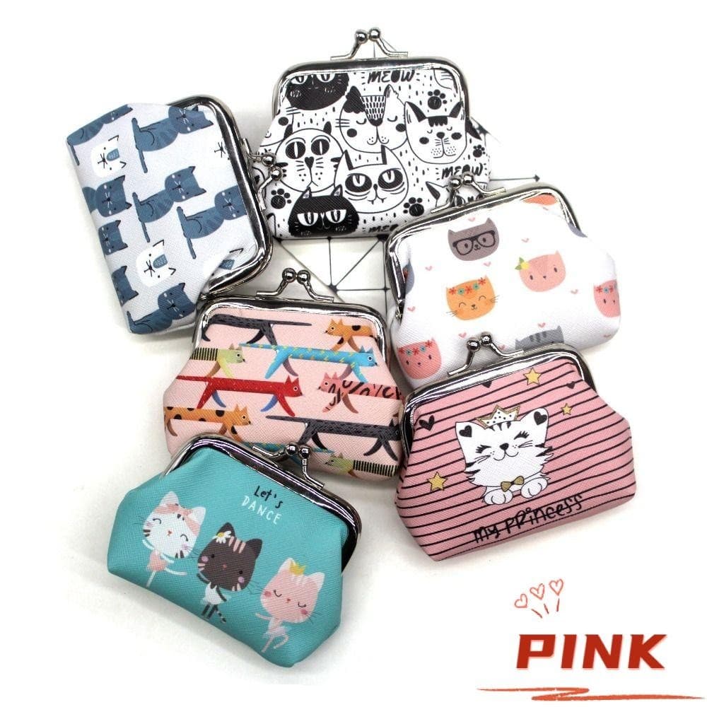 PINK1 Troca De Organizadores De Dinheiro , Bolsa De Moedas De Gato Cartoon , Bolsas Para Mulheres