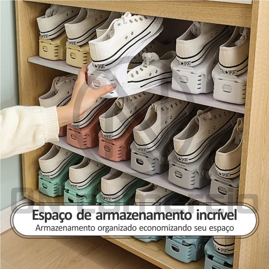 Kit8 Organizador de Sapato com Regulagem de Altura Tênis Sandálias Saltos Calçados Armários Closets Estante