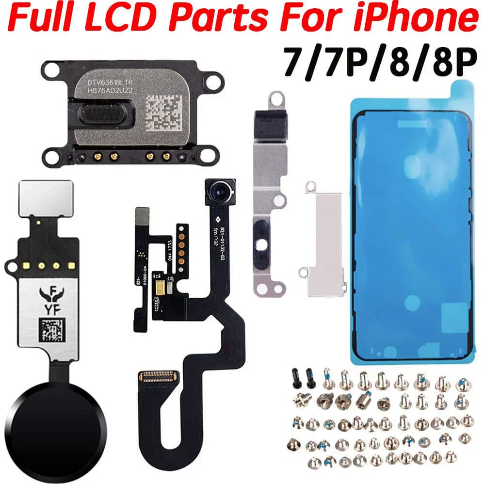 LCD Peças Pequenas Para iPhone 7 7P 8 Plus f Front Camera Home Button Flex Cable Ear Speaker Com Conjunto Completo Paraf