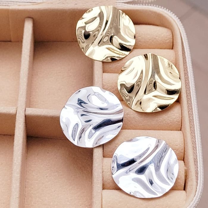 Brincos Femininos Banhados A Ouro 18k Ou 925 Prata Médios Acessórios E2RZ
