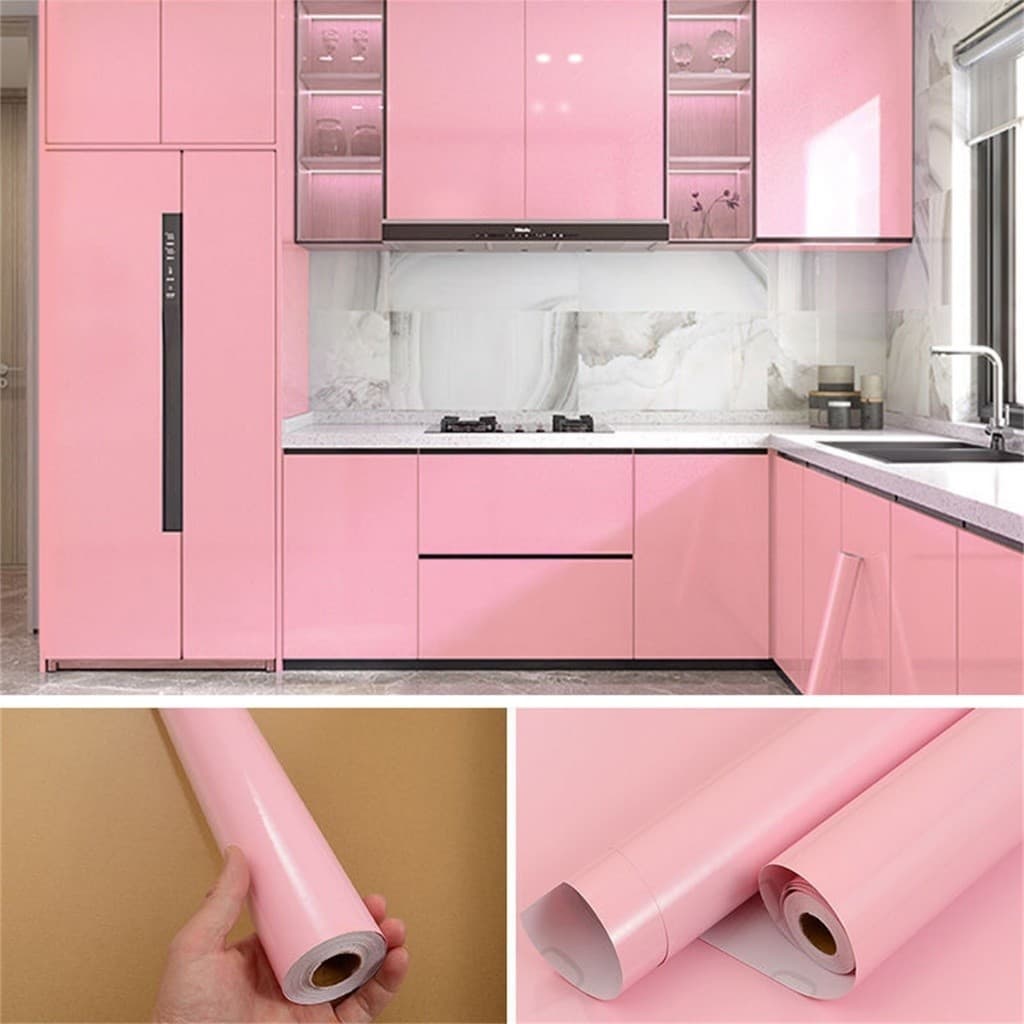 KIT Papel de Parede Adesivo Rosa 5 Metros Para Envelopamento, Decoração, Quarto, Sala de Star