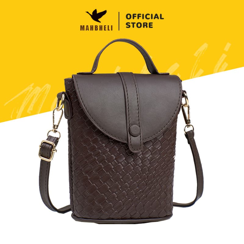 MAHBHELI Bolsa Trançada para Celular Modelo Atual Mini Leve e Versátil com Alça para Mão Ombro Transversal