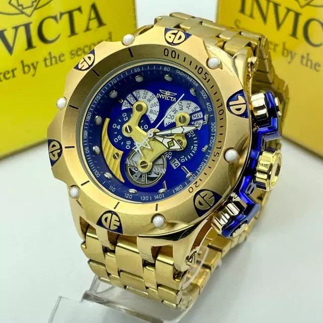 Relógio Invicta Hybrid Iron man dourado e azul- RESISTENTE A ´AGUÁ