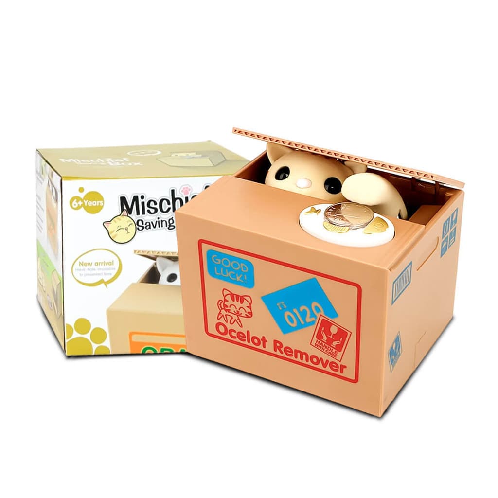 Cofrinho Eletrônico Infantil Interativo Gato Pega Moeda
