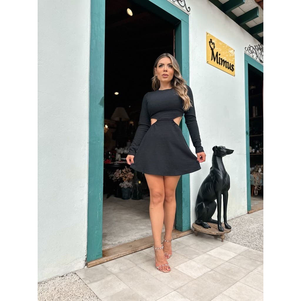 VESTIDO JULIETE CURTO COM MANGAS