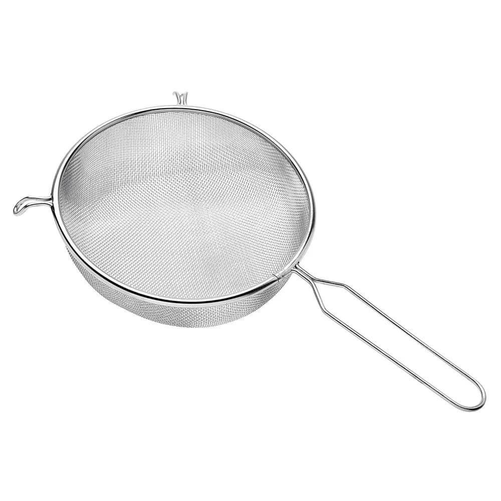 Peneira de Aço Inox 14cm diâmetro com suporte - Mimo Style