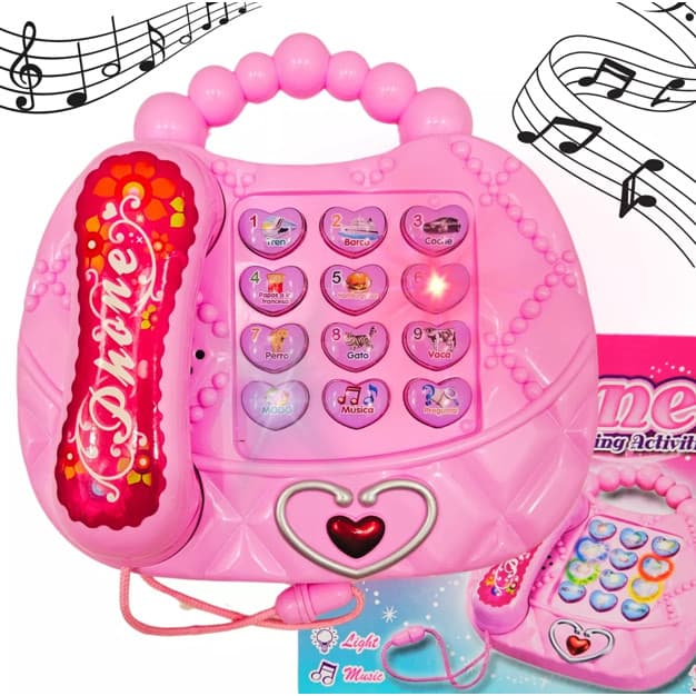 Brinquedo Telefone Infantil Mini Bolsa Com Luz e Som