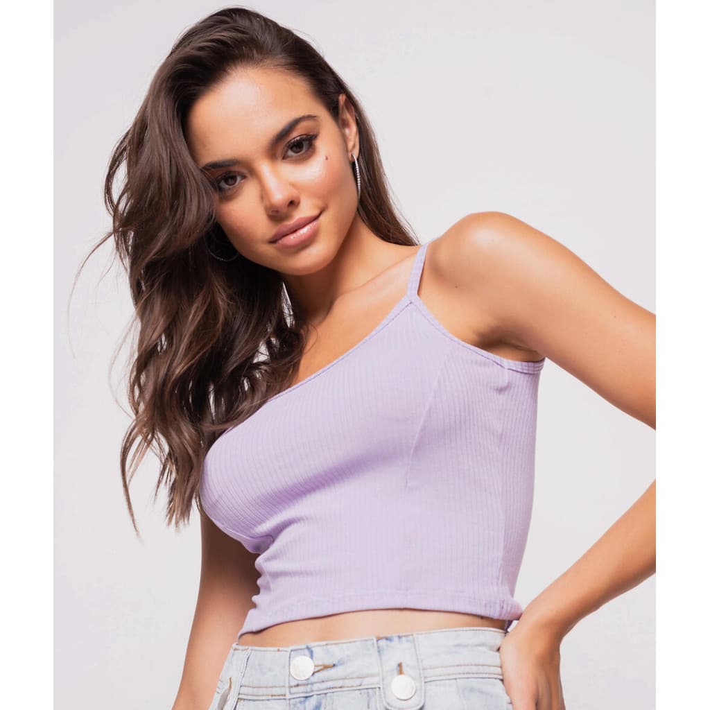 Cropped Alça Fina Canelado Salvatore Fashion