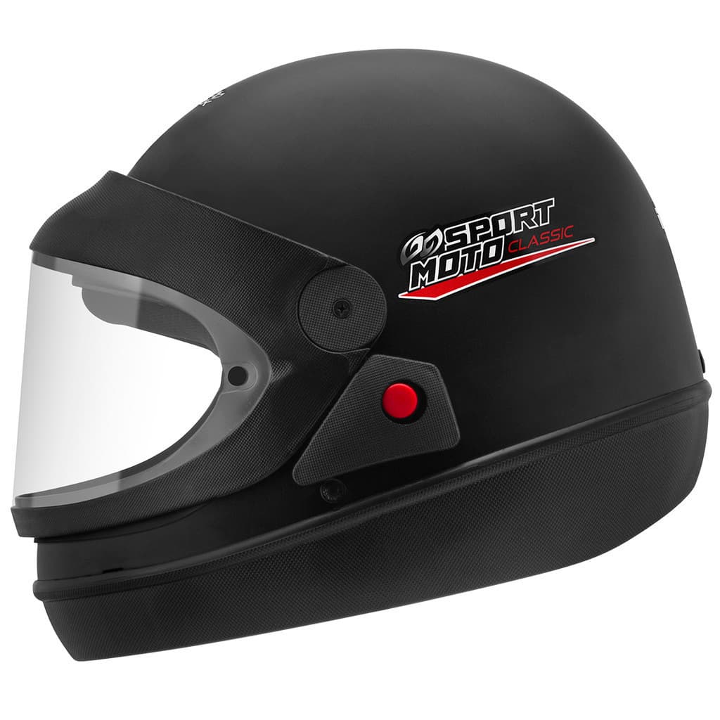 Capacete Moto Fechado Pro Tork Sport Moto Classic Preto Fosco Viseira Cristal Confortável Barato ABS Tam. 56 58 60 62