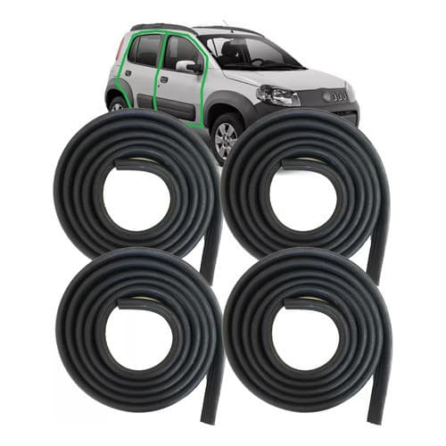 Kit 4 Borracha De Vedação Porta Fiat Uno Vivace 2011-2020