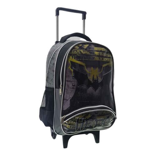Mochila Com Rodinhas Escolar Menino Herói Morcego Bat 42cm