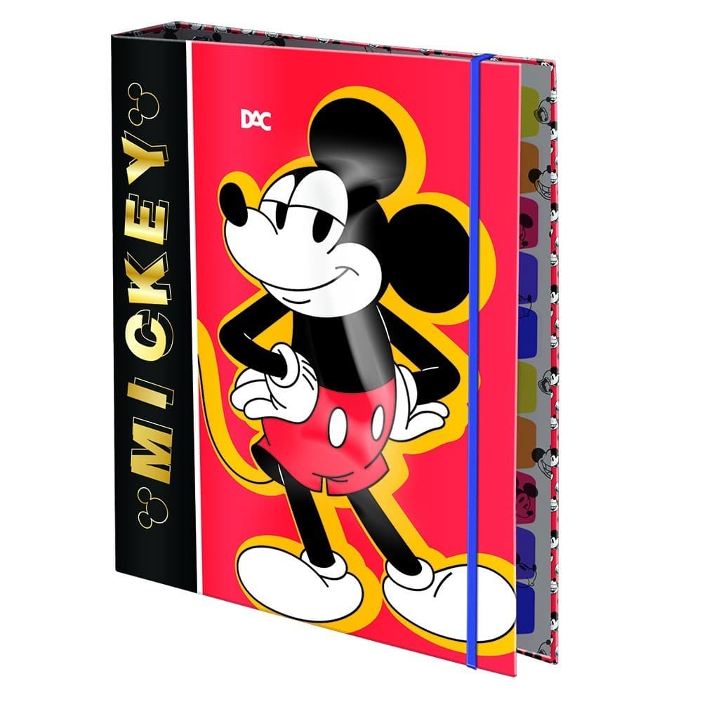 Fichario Colegial Mickey Com 48 Folhas Decoradas Dac