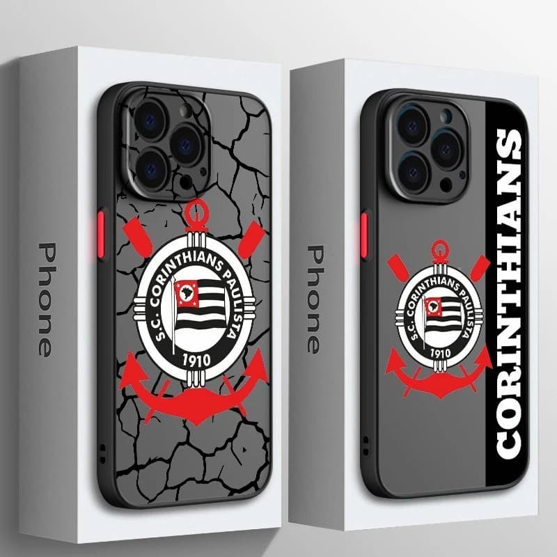 Capinha Time Futebol lPhone 15 Capa de Futebol Proteção Câmera