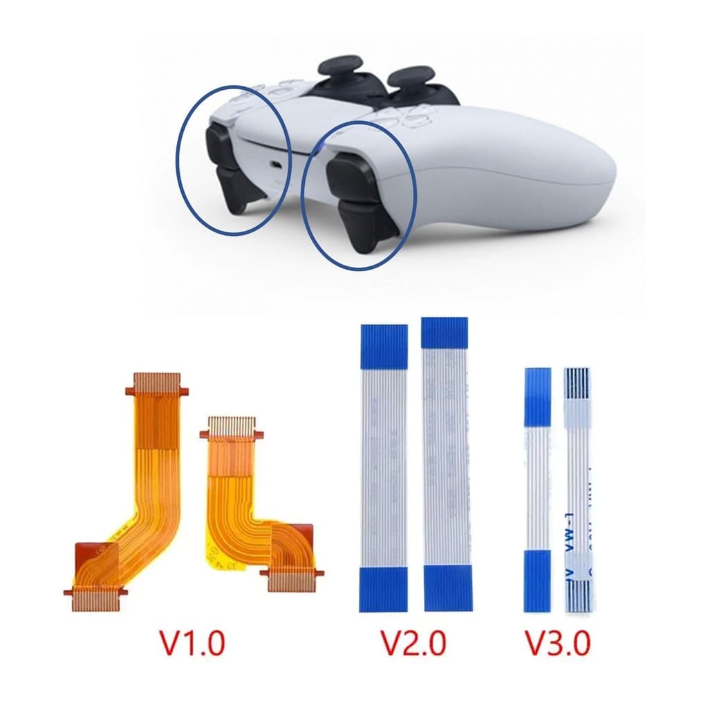 Kit 2 Cabos Flat Botões Gatilhos L2 L1 R2 R1 Para Controle Ps5