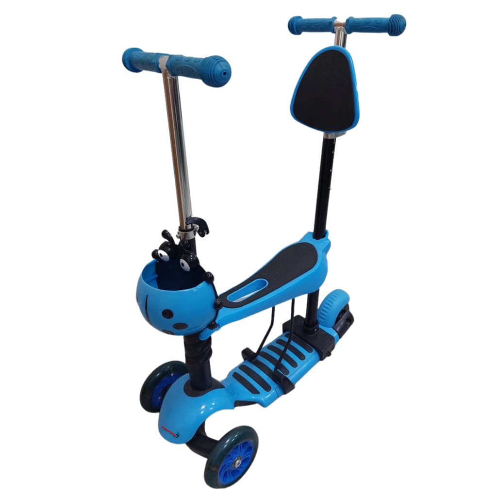 Patinete Infantil 3 Rodas Joaninha Importway 3 Em 1 Azul