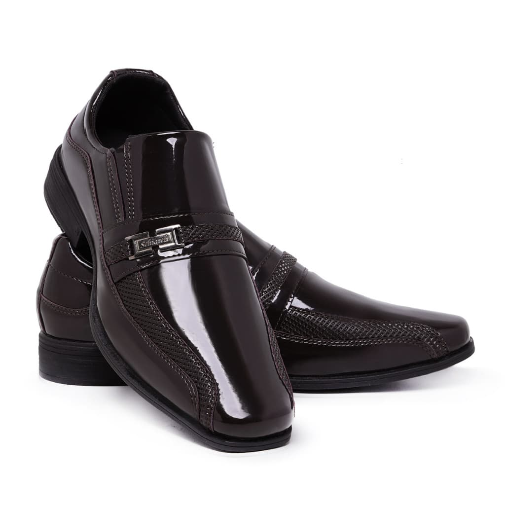Sapato Social Masculino Preto E Marrom Com Elástico Calce Fácil Casamento Formatura Batizado Culto 836
