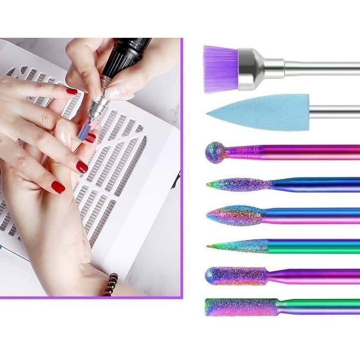 Kit 10 Broca Tungstênio Profissional Para lixadeira Unha Gel Porcelana Unidade MEY24751-DMT