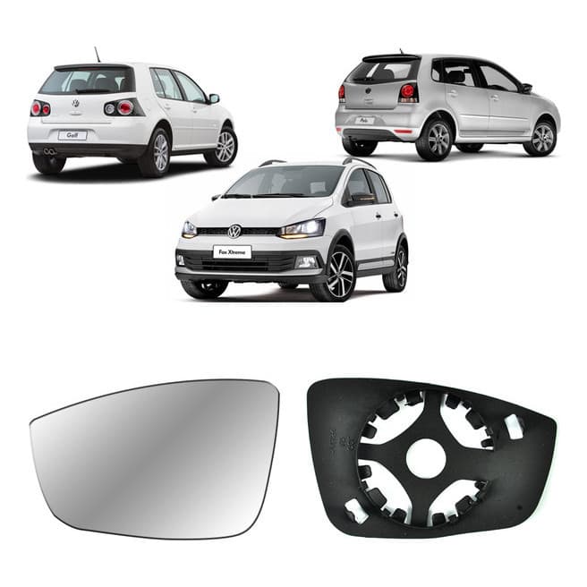 Lente Retrovisor para Golf 
Polo 2012 a 2014 Lado Esquerdo