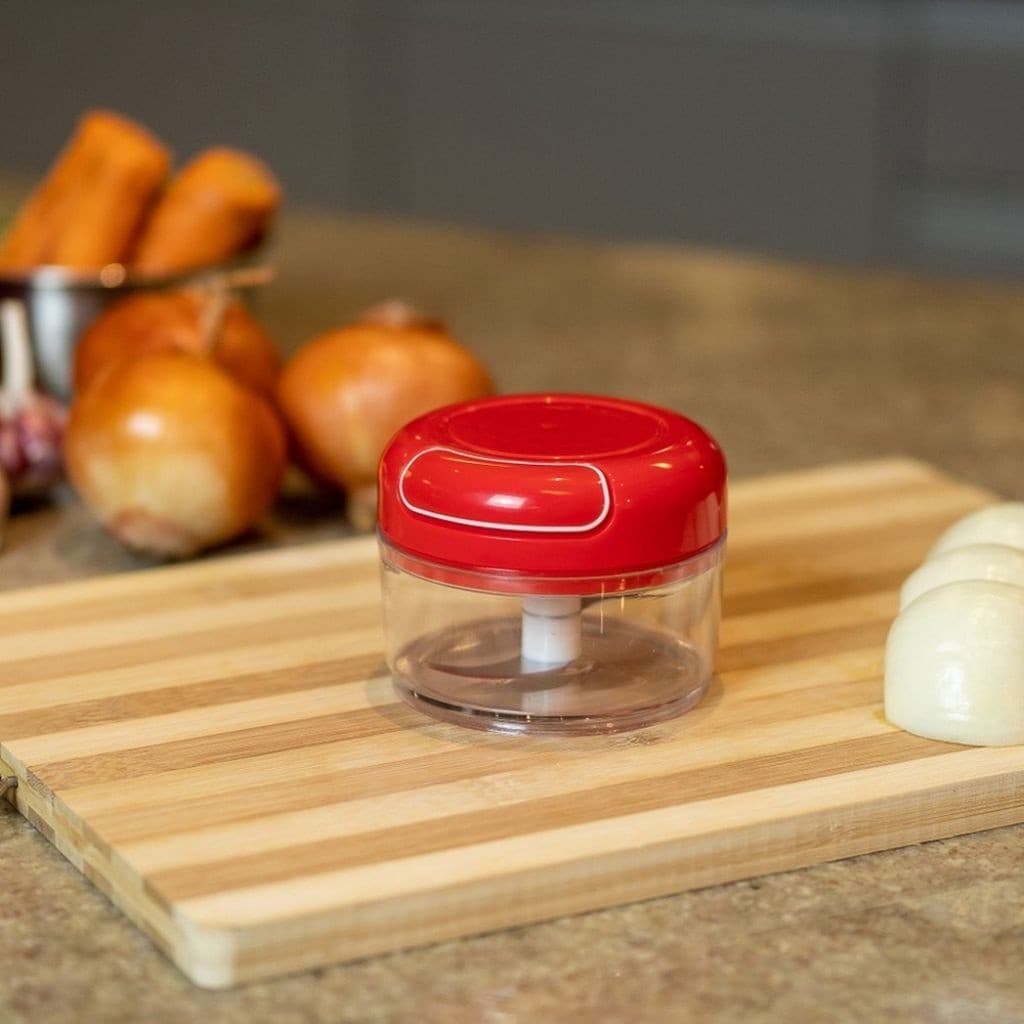 Mini Processador Triturador Cortador Alimentos Manual Temperos Ervas Legumes Carnes Útil Bazar