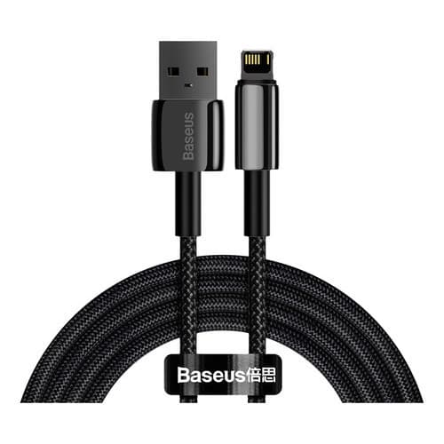Baseus Cabo USB para Lightning Tungsten Fast Charging 2.4A 2m Carregamento Rápido iPhone Ultra Resis