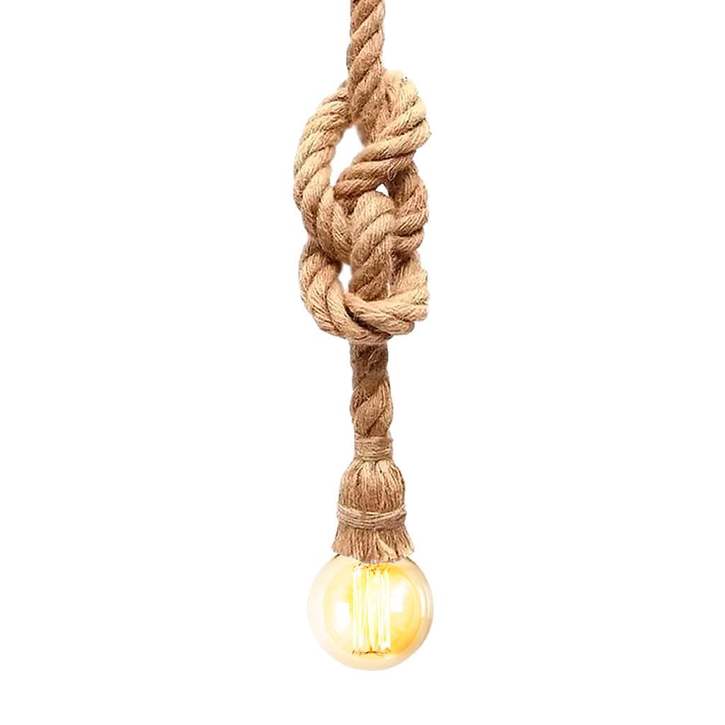 Luminária Pendente Design Rustico Retrô Corda Sisal 1,25m