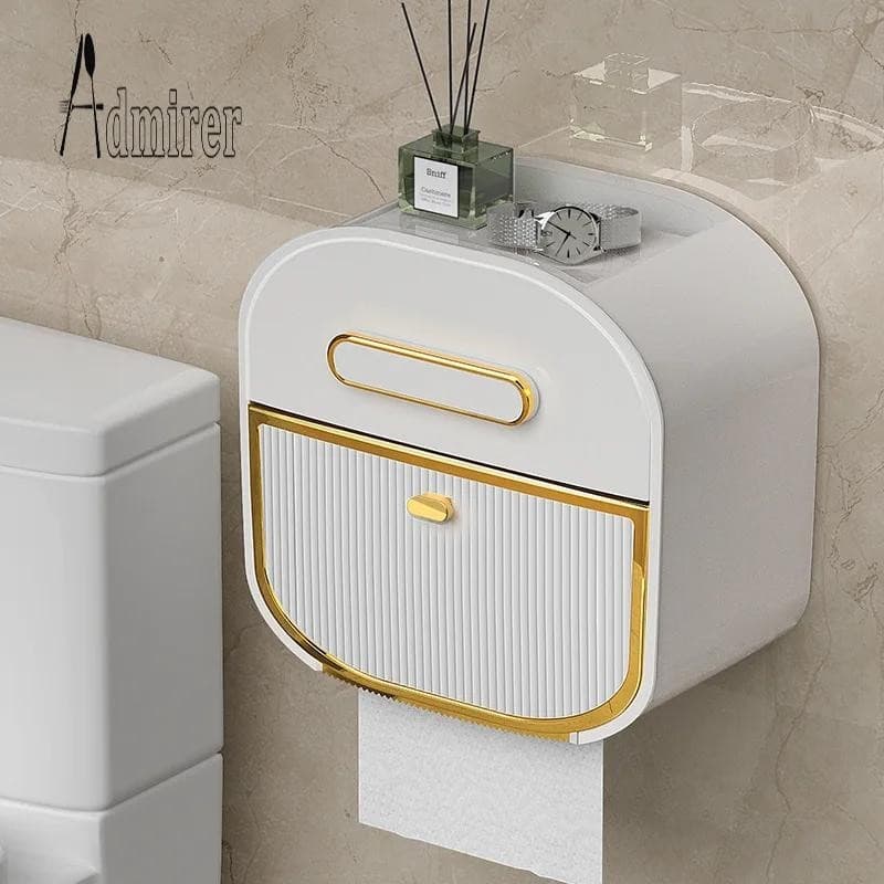 Porta-Toalha De Papel Armazenamento Em Rolo À Prova D'água E Super Carga Gaveta Multi-Funções Para Banheiro Acessórios De