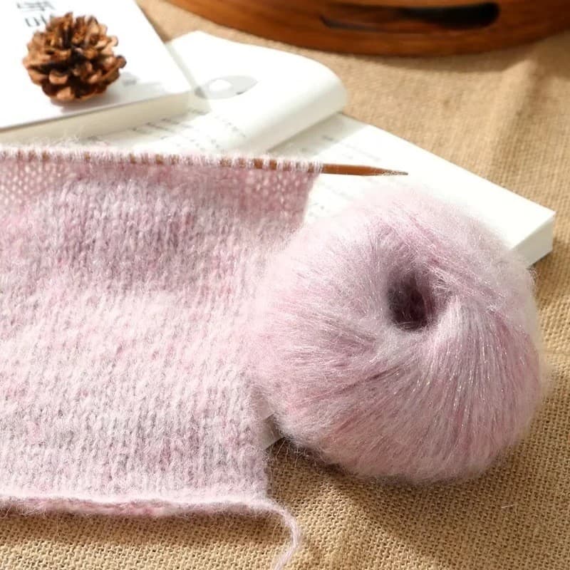 25g Crochê Colorido Mohair Feito À Mão Camisola De Lã Para Bebês Espessura Média
