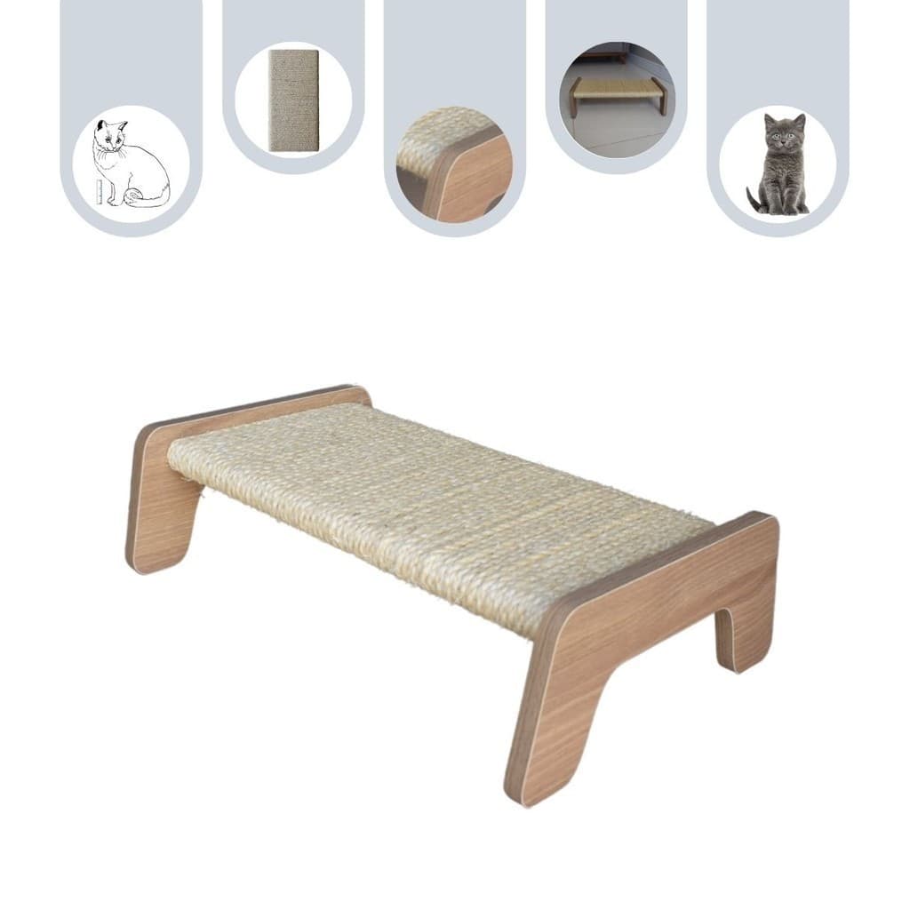 Arranhador Para Gato Corda Sisal Piso Reto MDF