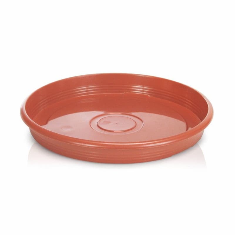PRATO DE VASO REDONDO COR TELHA 13,3CMØ PLASTICO 2826 ERCA PLAST