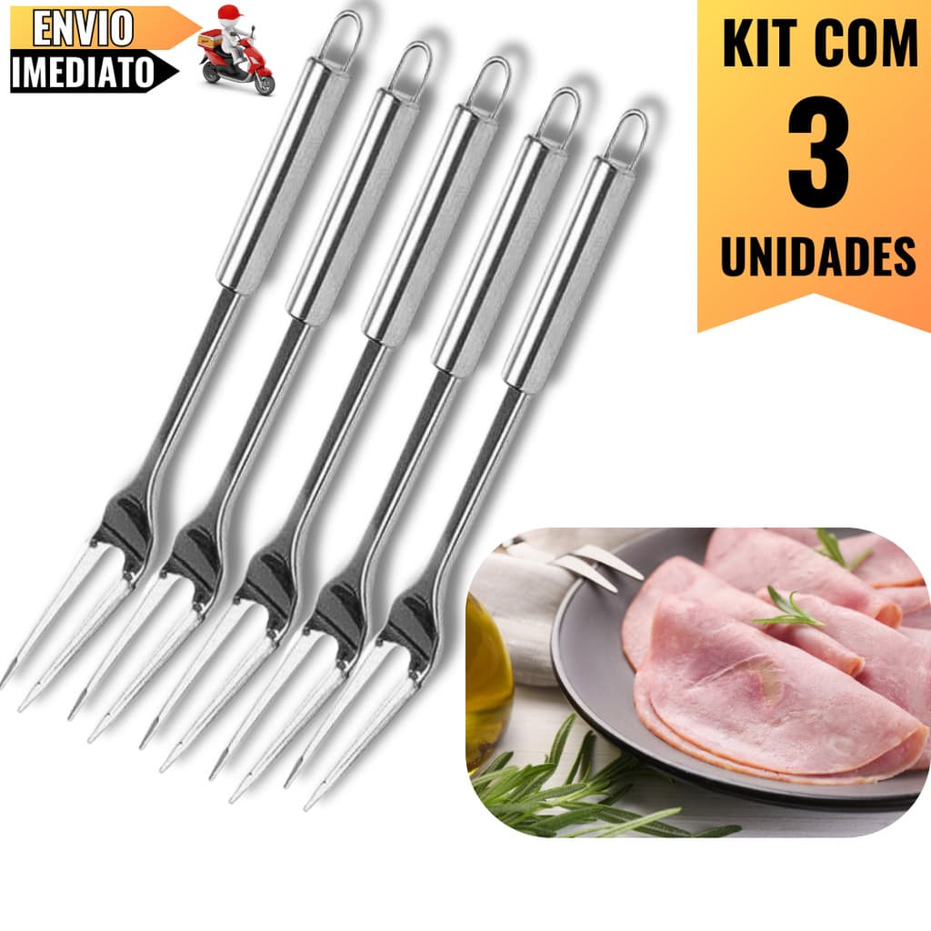Kit 3 Garfos Trinchantes de Aço Inox 33cm – Qualidade e Durabilidade Para Cozinhas e Restaurantes