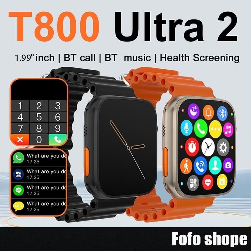 Smartwatch T800 Ultra 2 Series 9 Ultra Calculadora Cardíaca Monitoramento Da Frequência + pulseira